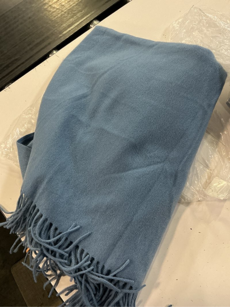 Condition photo showing Good Condition for quince mongolian cashmere nursing shawl blue 