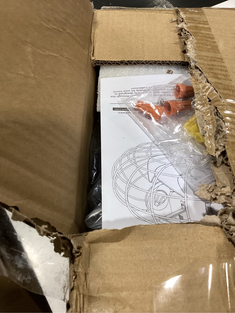 Condition photo showing As Is for ceiling fan with lights, 16 inch caged ceiling fan lights remote control small industrial ceiling fan light fixture flush mount farmhouse light 8 speeds bladeless lights for bedroom kitchen black02 16 inches