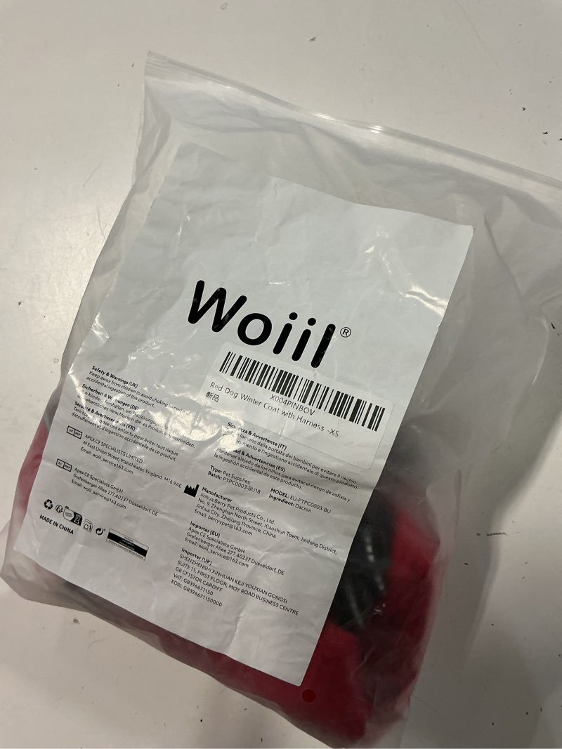 Condition photo showing New/Like New for dog winter coat with harness built-in | waterproof dog jacket with zipper & fleece lining | reflective cold weather coat for small medium large dogs x-small navy blue