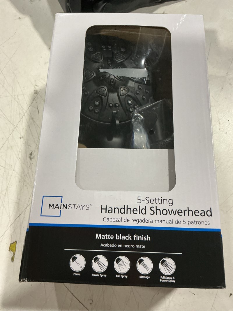 Condition photo showing Good Condition for mainstays 5-setting handheld shower head, matte black