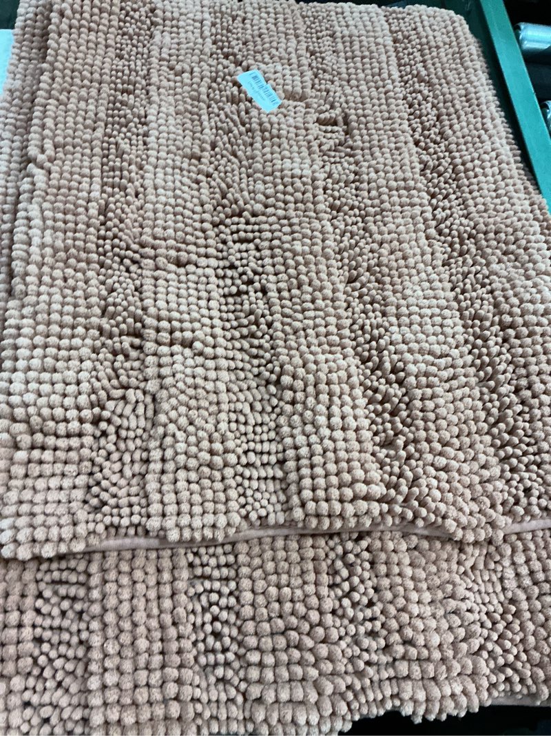 Condition photo showing Good Condition for h.versailtex 2 piece set bathroom rugs bath mats sets super absorbent chenille striped bath mats non skid machine wash dry rugs for bathroom floor (muted clay, 24 x 36 plus 20 x 32 - inches) 24" x 36" plus 20" x 32" muted clay