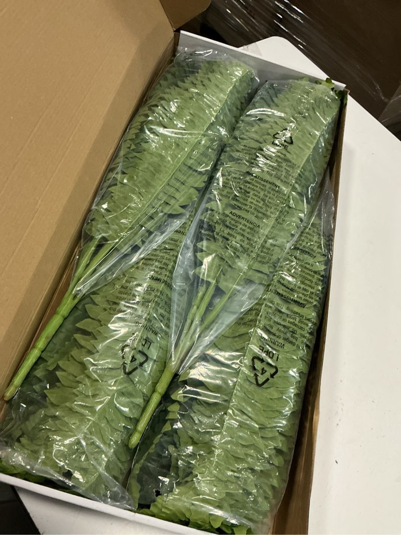 Condition photo showing Good Condition for 35" fake ferns, 4 large artificial bonston ferns bushes plants with 39 fronds for outdoors garden patio porch entrance low maintain home decor