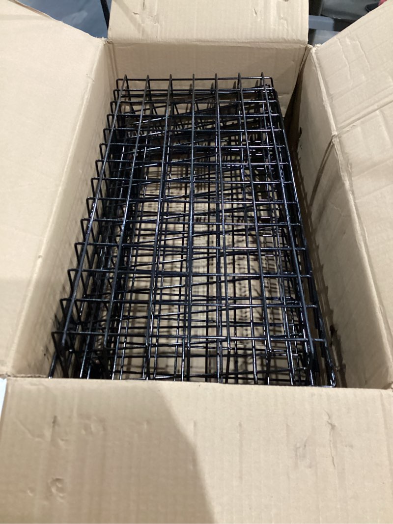 Condition photo showing Good Condition for simalir to not exact 4pcs large slatwall baskets set ventilated metal pegboard baskets slatwall basket, hanging storage baskets for pvc slatwall panel, storage display on garage slatwall panels, slatwall accessories black