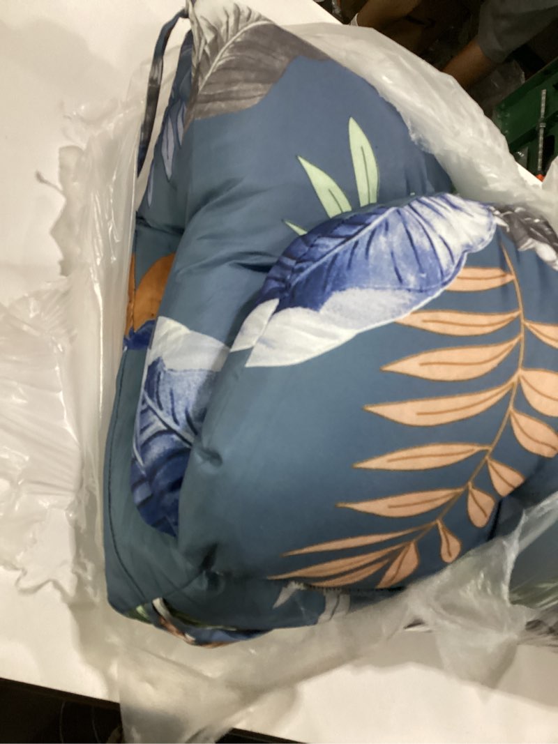 Condition photo showing As Is for outdoor adirondack chair cushions waterproof printing tufted high back indoor outdoor patio lounge cushion seat pads with ties 43"*20"*3.9" blue ye blue ye 43"*20"3.9"