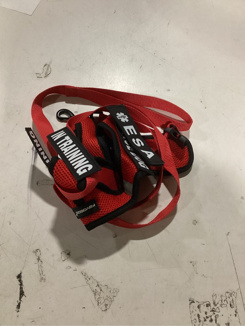 Condition photo showing Good Condition for FAYOGOO Service Dog Vest for Small Breed - Lightweight Dog Harness with 6PCS Removable Patches - Puppy Harness and Leash Set for Walking,Training Red M