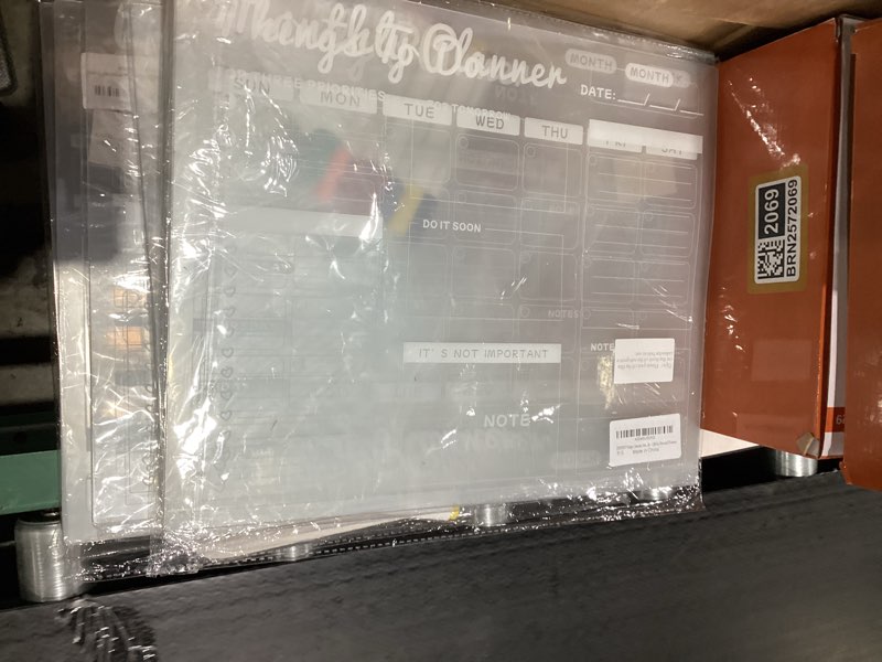 Condition photo showing New/Like New for Non Magnetic Fridge Calendar, Dry Erase Calendar Sets for wall, Planning Board Bundle, Clear Reusable Schedule board for Planners, kids-Smooth Surfaces, Door, Glass(Month+Week+Day+Memo) Month+Week+Daily+Memo