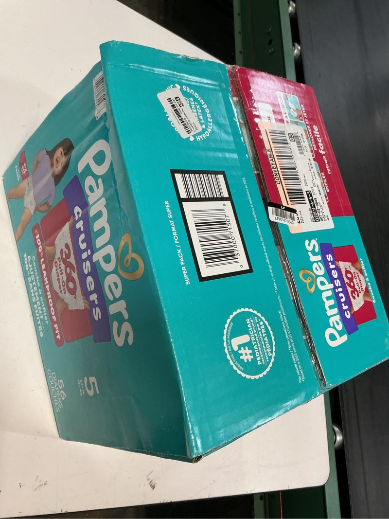 Condition photo showing New/Like New for pampers diapers - cruisers 360 - size 5, 56 count, babyproof up to 100% leakproof pull-on diaper size 5 56