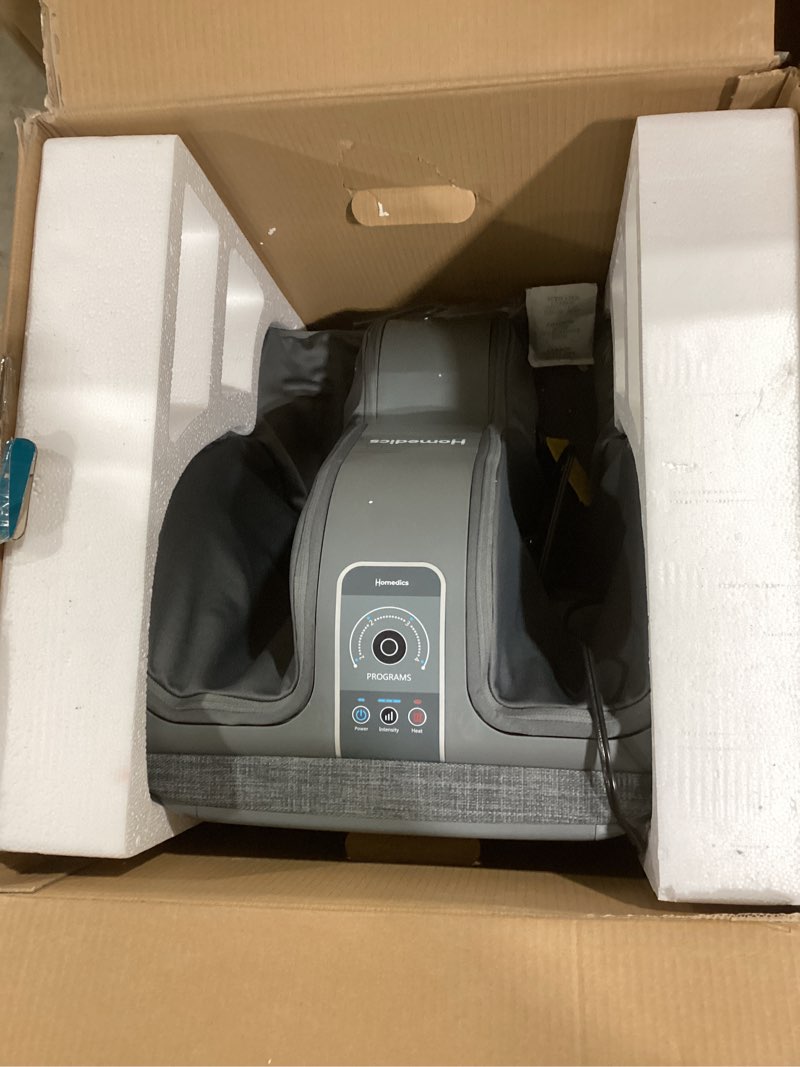 Condition photo showing Good Condition for Homedics Deluxe Foot Massager & Calf Massager with Gentle Warmth, Rolling & Compression Massage, Adjustable Tilt, Washable Liners, 4 Programs, 3 Intensity for Muscle Relief and Post-Workout Recovery