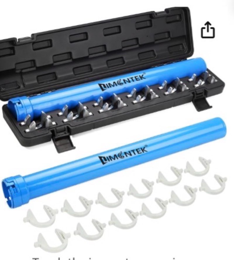 Inner Tie Rod Removal Tool, Master Inner Tie Rod Tool Set with 12 Crowfoot Adapters & 1/2 Inch Drive Tube for Tie Rods Remove & Install (Blue