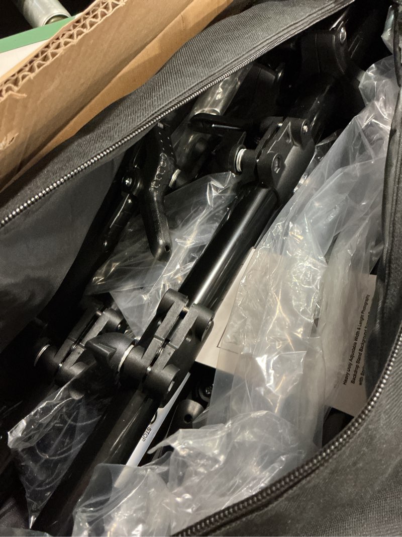 Condition photo showing Good Condition for SLOW DOLPHIN Photo Video Studio 20ft (Wide) x 10ft (Tall) Heavy Duty Adjustable Width & Length Photography Backdrop Stand Background Support System Kit with Spring Clamps, Backdrop Clips, Carry Bag