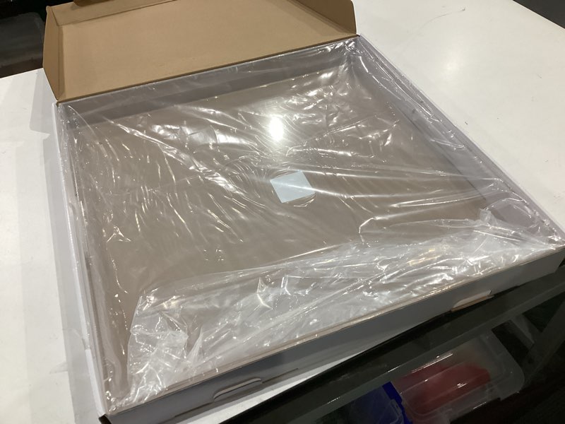Condition photo showing New/Like New for 20×20 inches oversized clear acrylic ottoman tray extra large decorative tray spill-proof serving trays with handles king-size safe edge organizer for coffee table countertop breakfast clear 20" x 20" x 2"