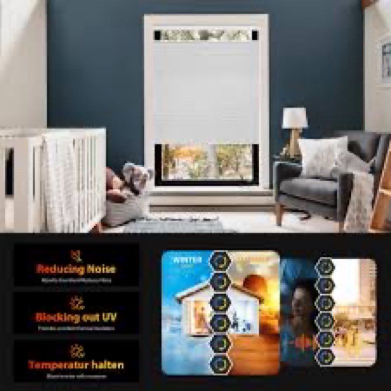 UNISHADES Top Down Bottom Up Cellular Shades Cordless Honeycomb Blinds for Indoor Windows, for Windo