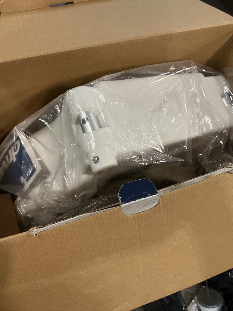 Condition photo showing New/Like New for drive medical 2-in-1 raised toilet seat with removable padded arms - elevated bathroom safety support - secure locking attachment - easy height assistance - durable plastic construction standard
