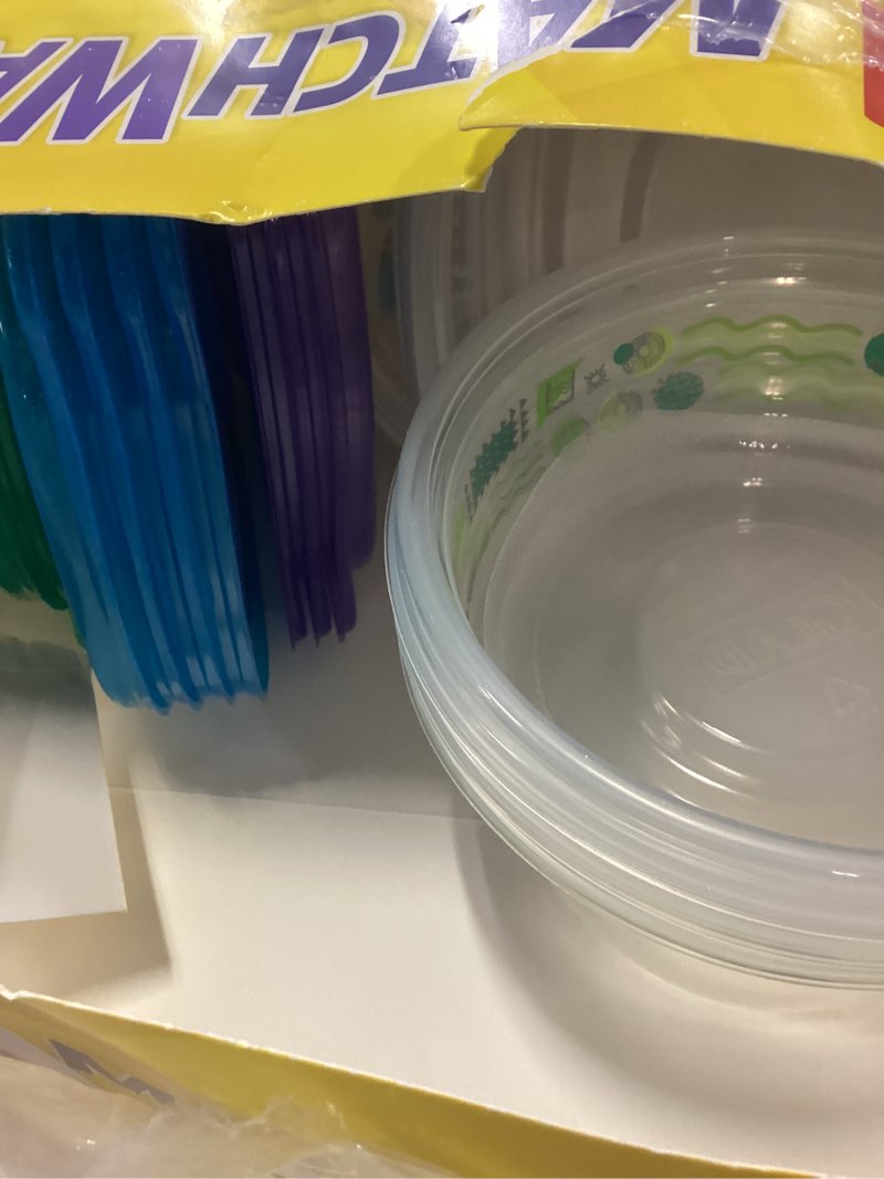 Condition photo showing Good Condition for glad gladware matchware food storage containers with lids, bpa free reusable plastic 20 piece variety pack for lunches, meal prep, and leftovers, leak resistant, microwave and dishwasher safe multicolor 20 count (pack of 1)