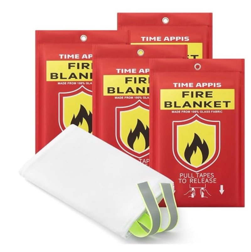 Fire Blanket, 40''x40'' Emergency Fireproof Blankets for Home and Kitchen, 4 Pack with Reflective St