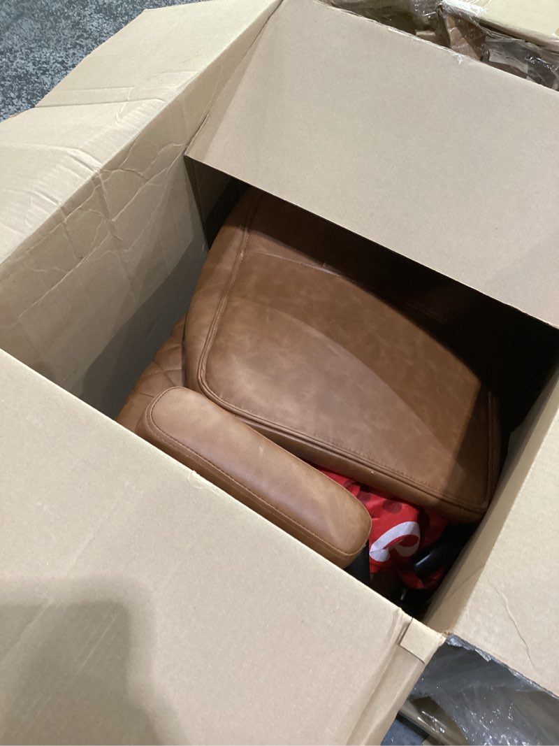 Condition photo showing Good Condition for yfo home office desk chair office rubber casters ergonomic computer chair with lumbar support adjustable height rolling swivel executive task armrests chair? brown leather