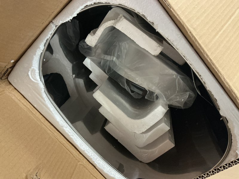 Condition photo showing Good Condition for iTouchless SensorCan 50 Liter / 13 Gallon Kitchen Trash Can with Lid & Odor Filter – Motion Sensor Stainless Steel Garbage Bin for Home, Office, or Garage – Slim Oval Shape, Large Capacity Design Light Silver, Black