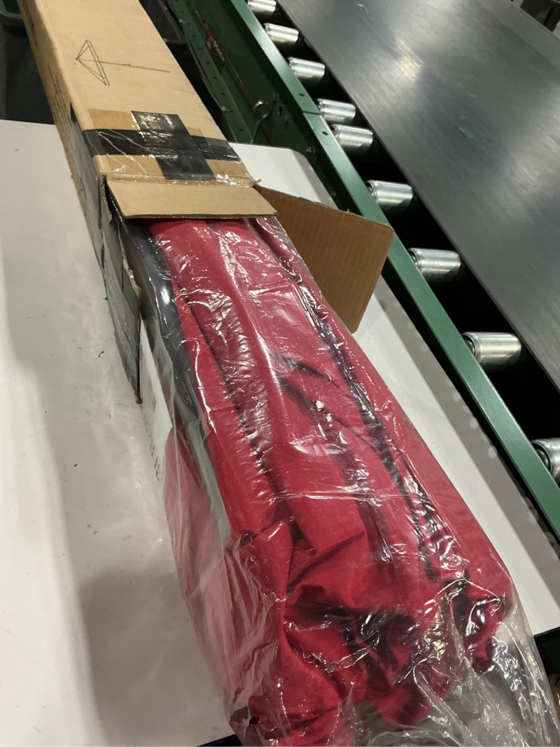 Condition photo showing New/Like New for jearey 9 ft patio umbrella outdoor, table umbrellas market umbrella w/push button tilt/crank, 8 sturdy ribs(red) red 9ft