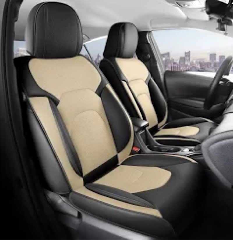 FREESOO Car Seat Covers Full Set,Waterproof Automotive Seat Covers, Leather Cars Interior Covers, Se