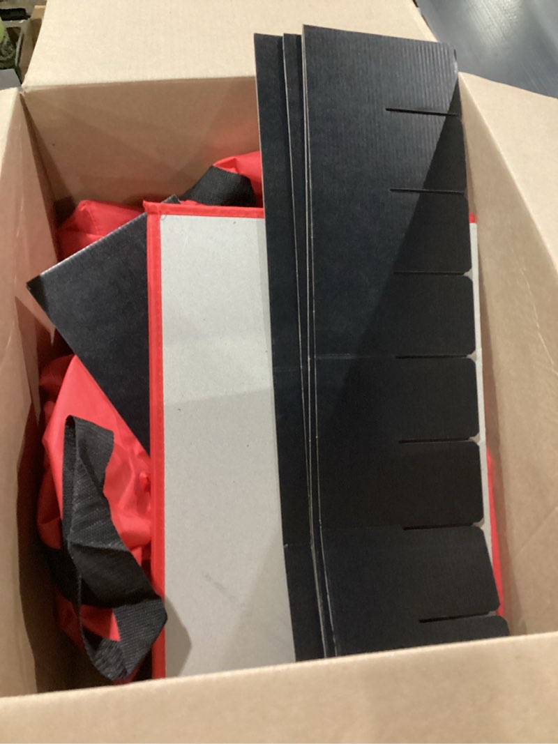 Condition photo showing As Is for Christmas Ornament Storage Container,Box Stores Up to 54, Adjustable Dividers, Large Organizer Bin to Protect and Store Holiday Décor 54 4" Ornaments Red