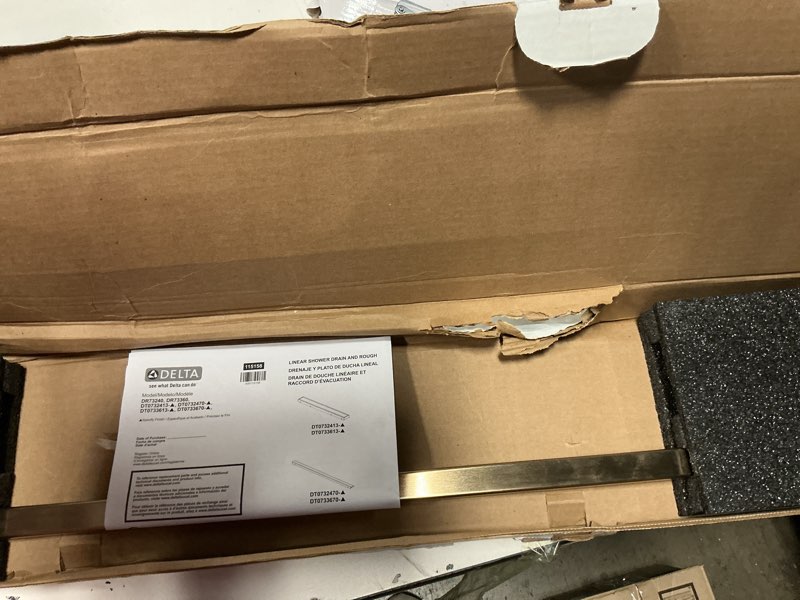 Condition photo showing Good Condition for delta faucet 36-inch linear shower drain wall edge in champagne bronze