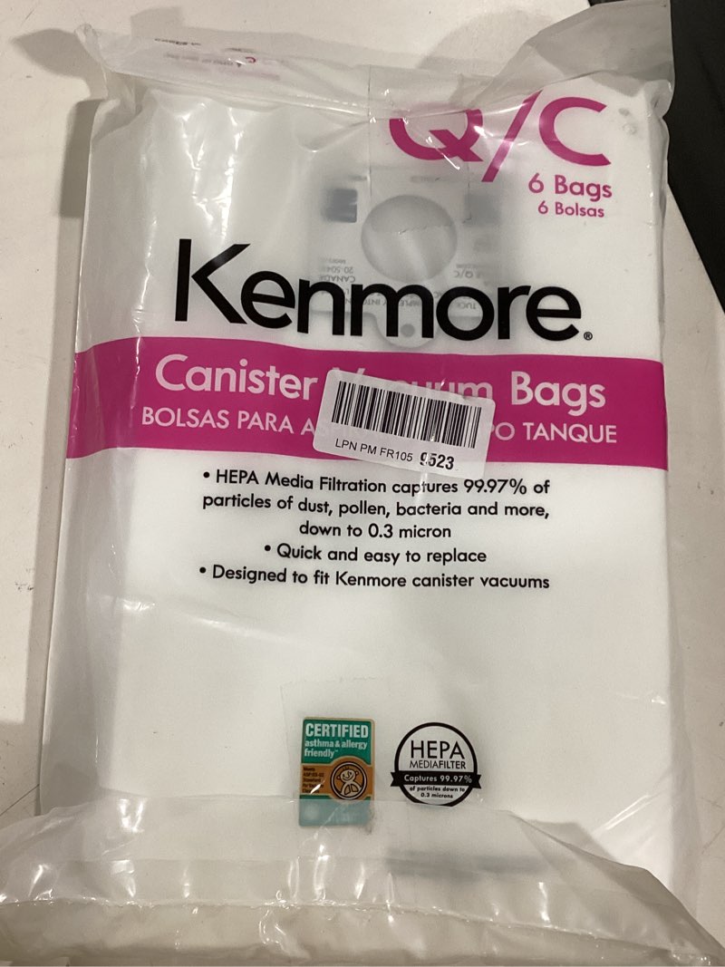 Condition photo showing New/Like New for kenmore 53292 type q hepa replacement dust bags for canister vacuum 81214, 81414, 81714, 21814, bc2005, bc3005, bc3006, 81615, bc4039, bc7005, 6 count (pack of 1) 6 count (pack of 1) hepa filter media