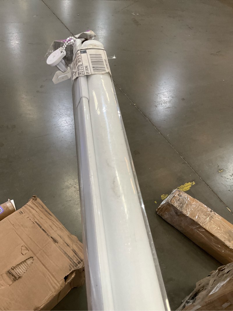 Condition photo showing As Is for allbright linen roller shades with wand rod, cordless fabric roller blinds with thermal insulated, 100% blackout window shades for home, office, bedroom, white, 14" w x 64" h white 14"w x 64"h