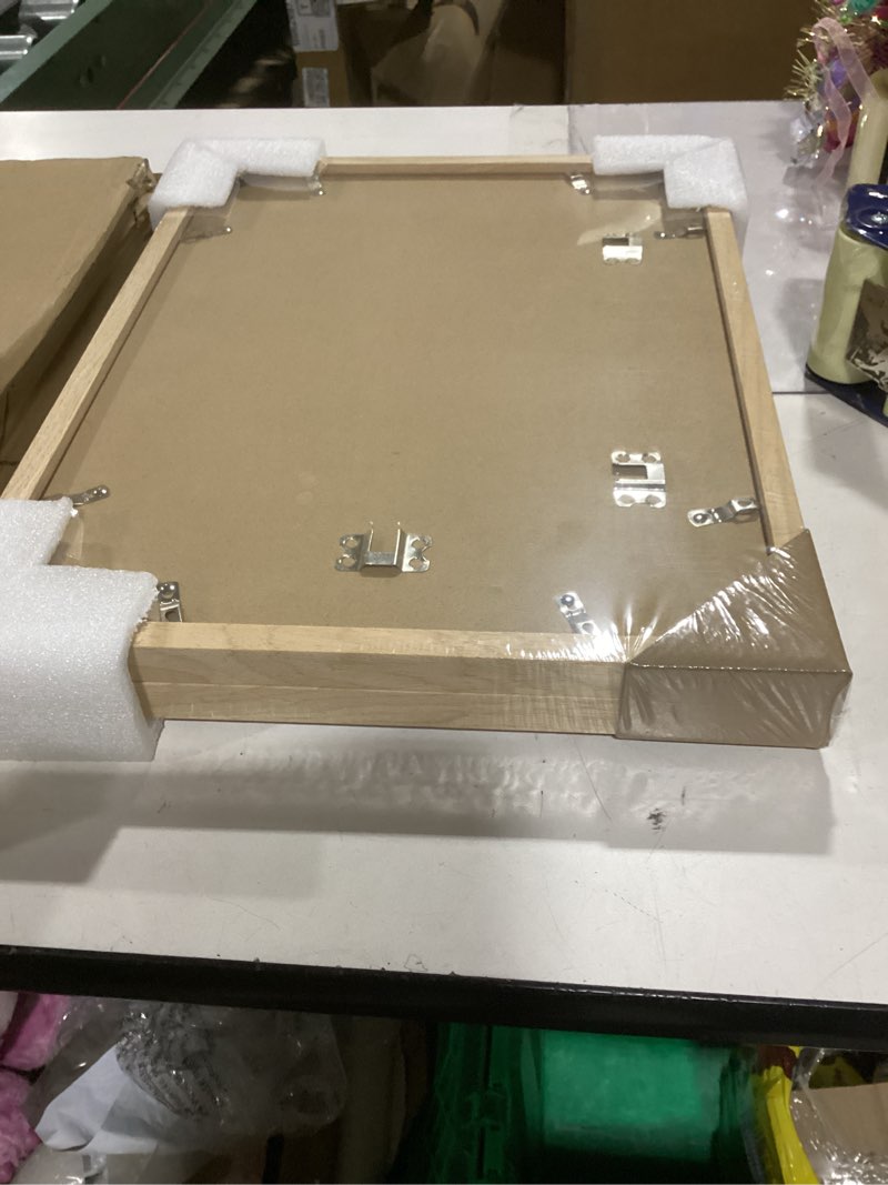 Condition photo showing New/Like New for (similar to) vivelove 10x16 picture frame, high-end natural oak 10 x 16 wooden frame with tempered glass, 10x16 wood photo frame for wall, wall hook included for art photo and prints, walnut 1 10\"x16\"