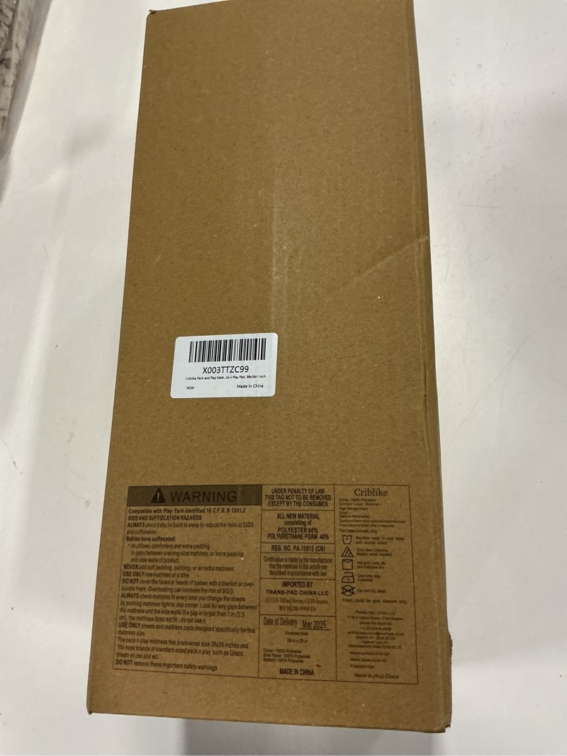 Condition photo showing New/Like New for Waterproof Pack and Play Mattress, 38"x 26" Playard Mattress for Pack and Play, Pack N Play Mattress Topper with Washable Cover & Carry Bag, Baby Essentials Items