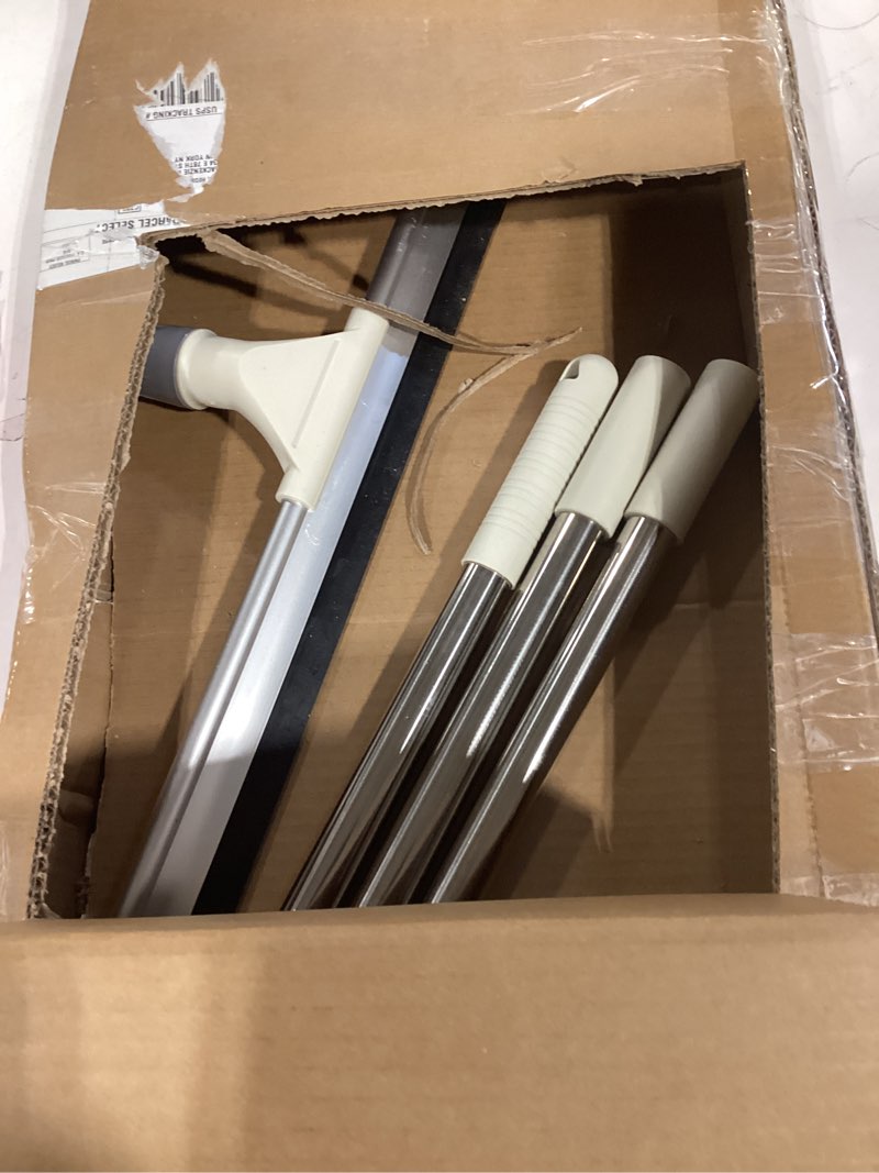 Tiumso 24'' Large Floor Squeegee Broom, 60'' Long Handle Commercial Squeegee for Floor, Heavy Duty R