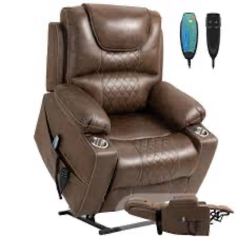 (Incomplete 3 of 3 )Faux Air Leather Recliner Chair Of Box2