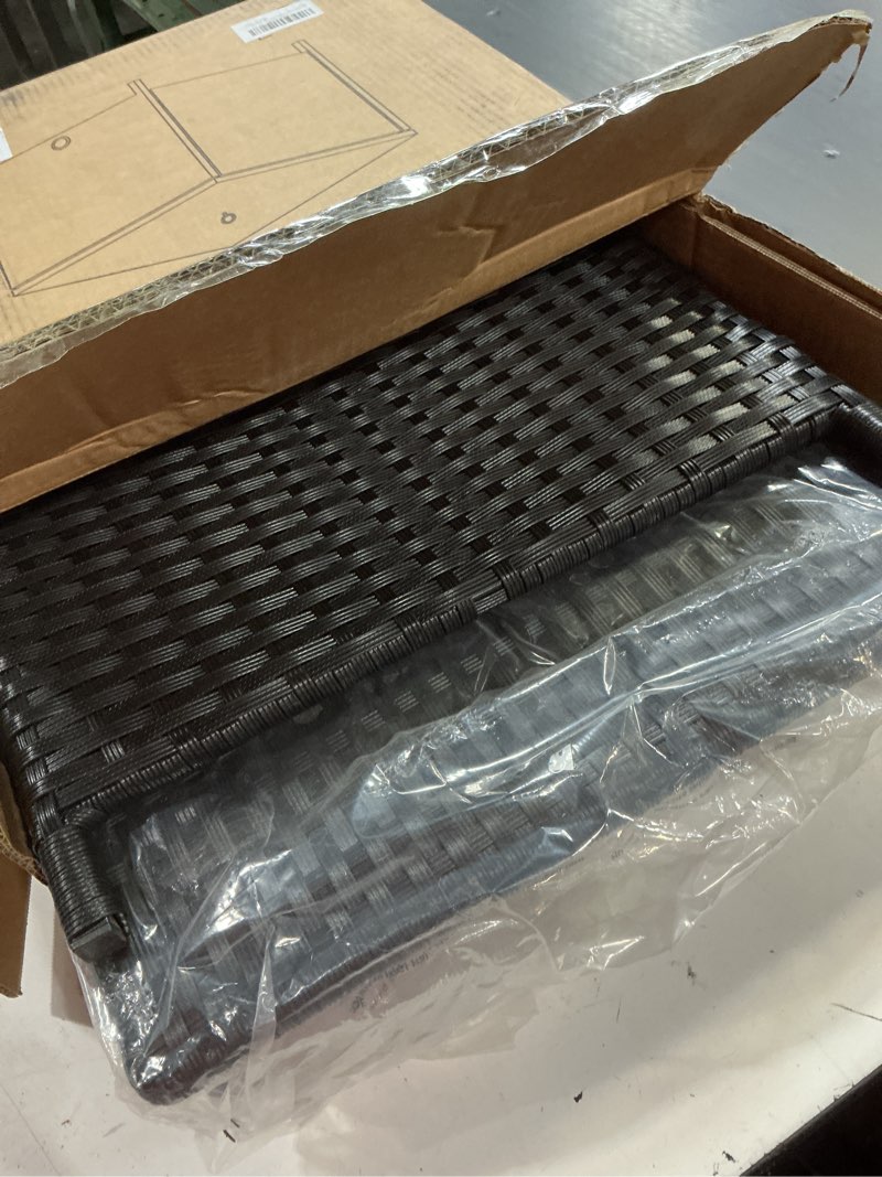 Condition photo showing Good Condition for decorative garden hose storage box with lid, weather resistant handwoven pe rattan water hose holder, storage for garden tools, 200ft 5/8'' hose capacity black