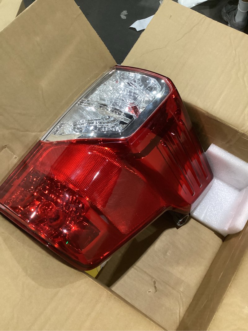 Condition photo showing As Is for dasbecan tail light compatible with nissan titan/titan xd 2016-2019 | halogen rear lamp taillight assembly right passenger side replace#26550-ez23d ni2801213 chrome lens right passenger side