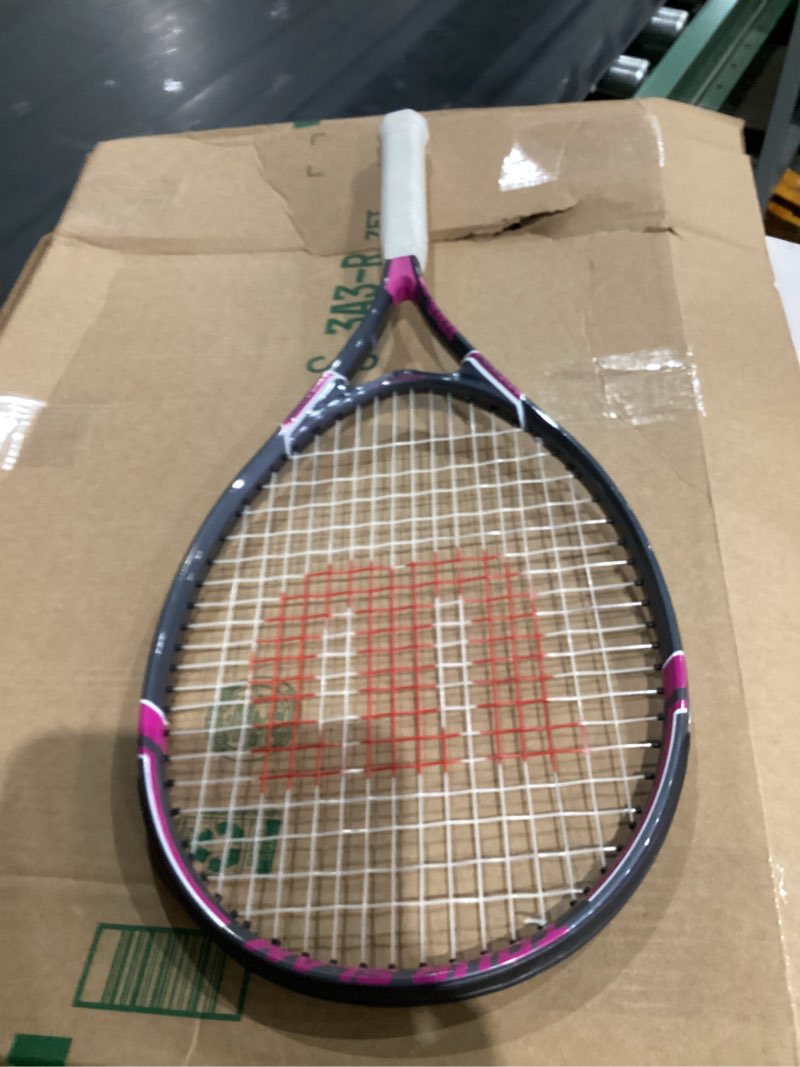Condition photo showing As Is for Wilson Tour Slam Adult Recreational Tennis Rackets Tour Slam Pink/Grey Grip Size 2 - 4 1/4"