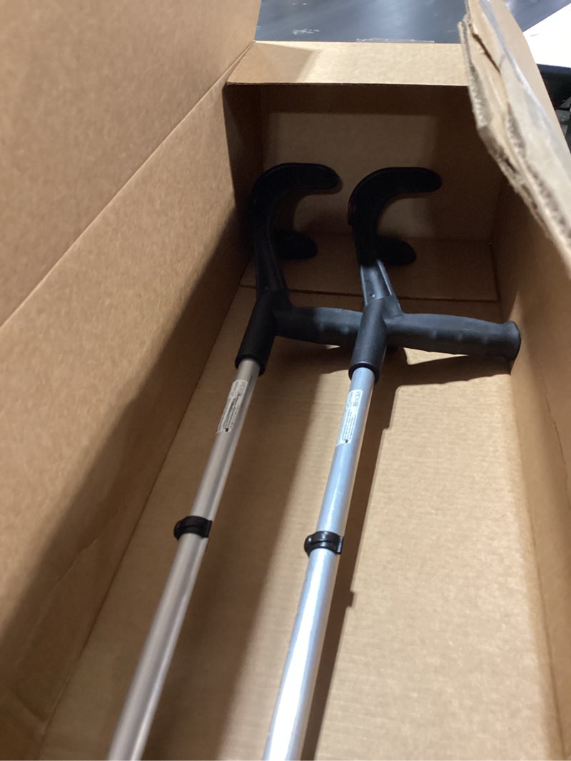 PEPE Mobility Forearm Crutches for Adults (x2 Units) Open Cuff, Adjustable Height, Aluminium, Lightweight Elbow Crutches, Made in Europe Black
