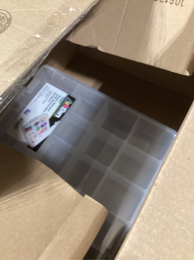 Condition photo showing As Is for artbin 9007ab super satchel with removable dividers, portable art & craft organizer with handle, [1] plastic storage case, clear 1 pack removable dividers