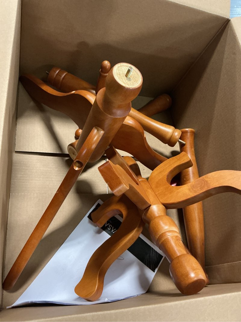 Condition photo showing As Is for vasagle coat stand, solid wood freestanding coat rack with 11 hooks, hall tree for bags, purses, hats, for entryway, hallway, rubberwood, caramel brown urcr05wn