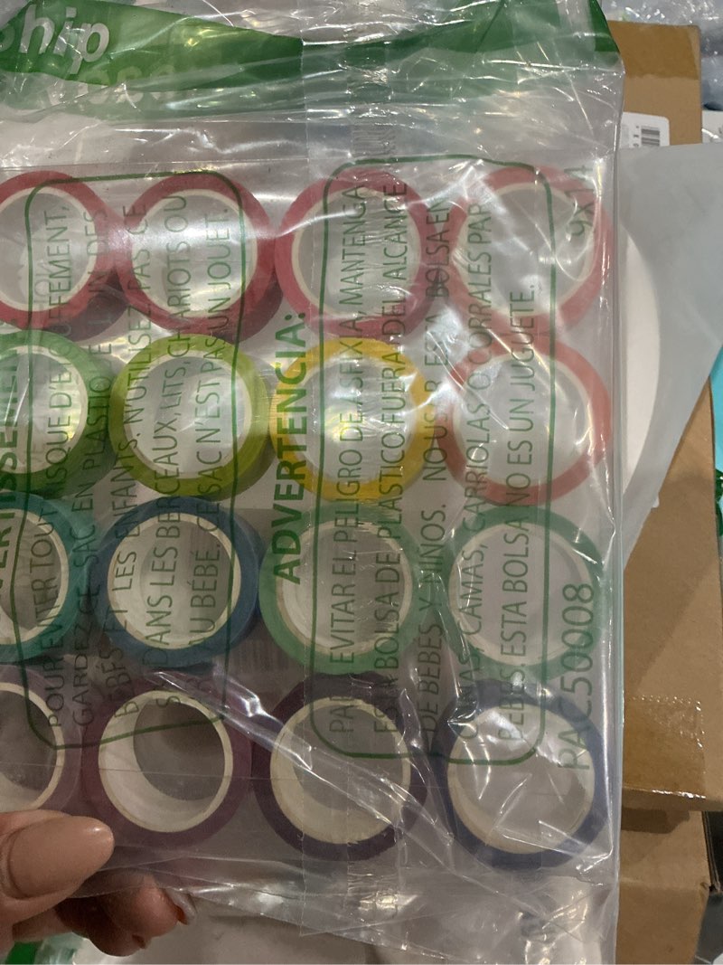 Condition photo showing Good Condition for phinus washi tape set, 16 pack decorative tape, multicolor, 15mm x 5m, reusable, ideal for gift wrapping, journaling, crafting, decoration