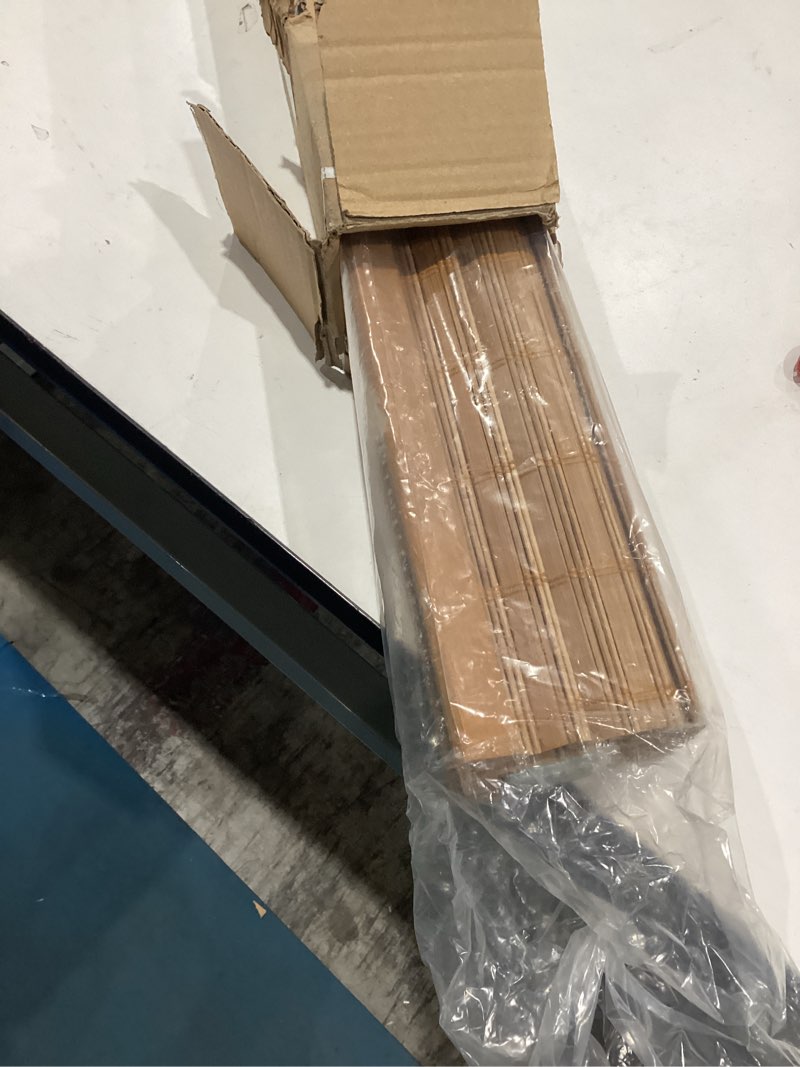 Condition photo showing Good Condition for lazblinds no tools no drill cordless bamboo roman shades, light filtering window treatment, roll up bamboo blinds for window 32'' w x 64'' h, squirrel squirrel 32'' w x 64'' h