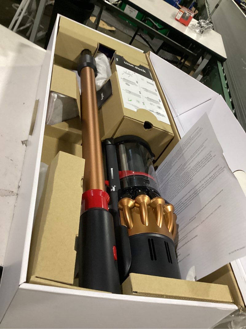 Condition photo showing New/Like New for working verified dyson piston animal cordless stick vacuum 9.8" cleaning path pet hair pick-up nickle/copper