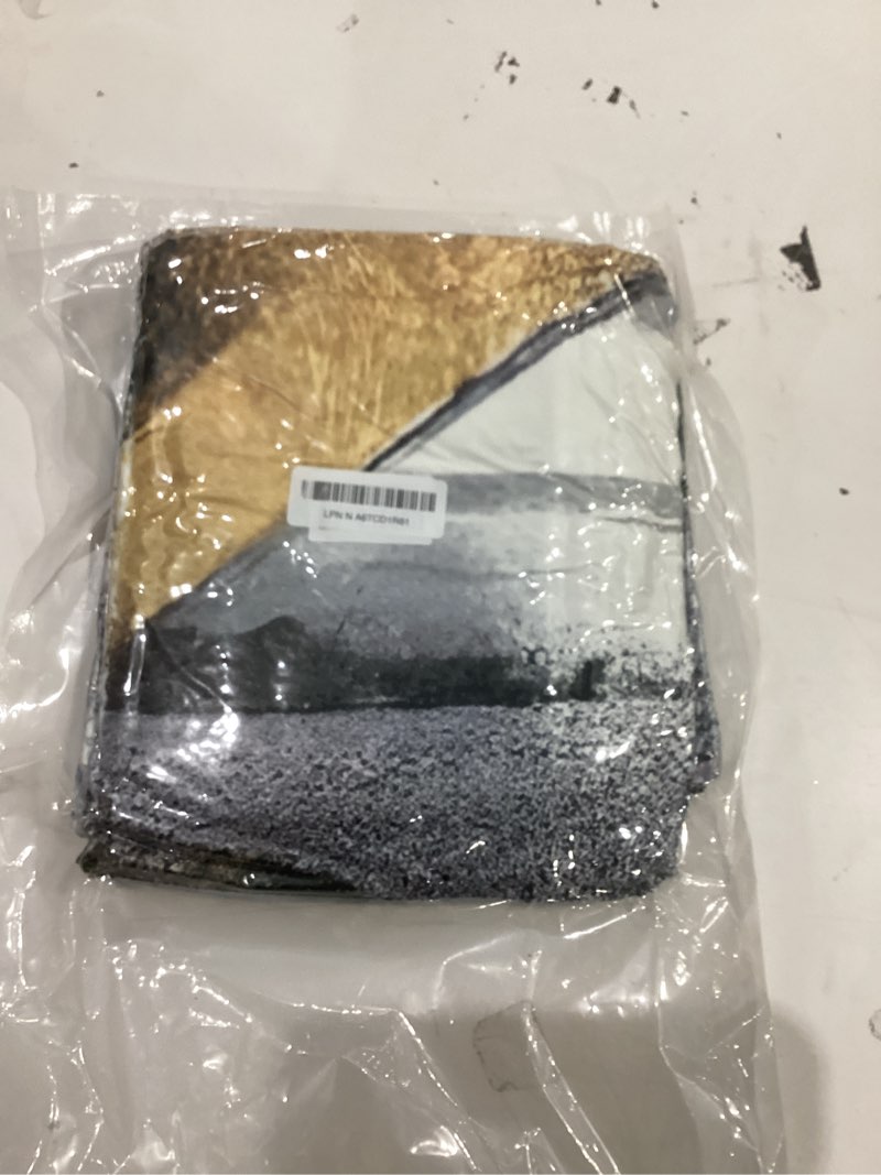 Condition photo showing Good Condition for SPBL&L Black White and Gold Throw Blanket, Minimalist Modern Ink Line Throw Blanket for Bed Couch Bedroom Living Room, Modern Room Home Decor Boho-black Gold