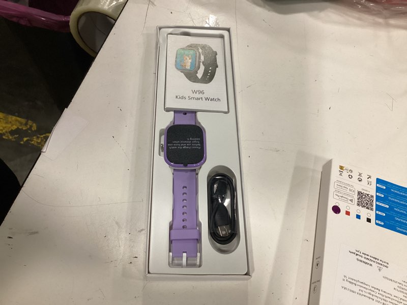 Condition photo showing New/Like New for kids wach for girls boys 6-15 year old - smart watch for kids 1.8" fitness tracker,no phone needed,pedometer sleep monitor heart rate waterproof,puzzle game for girls boys teens birthday gift (purple)