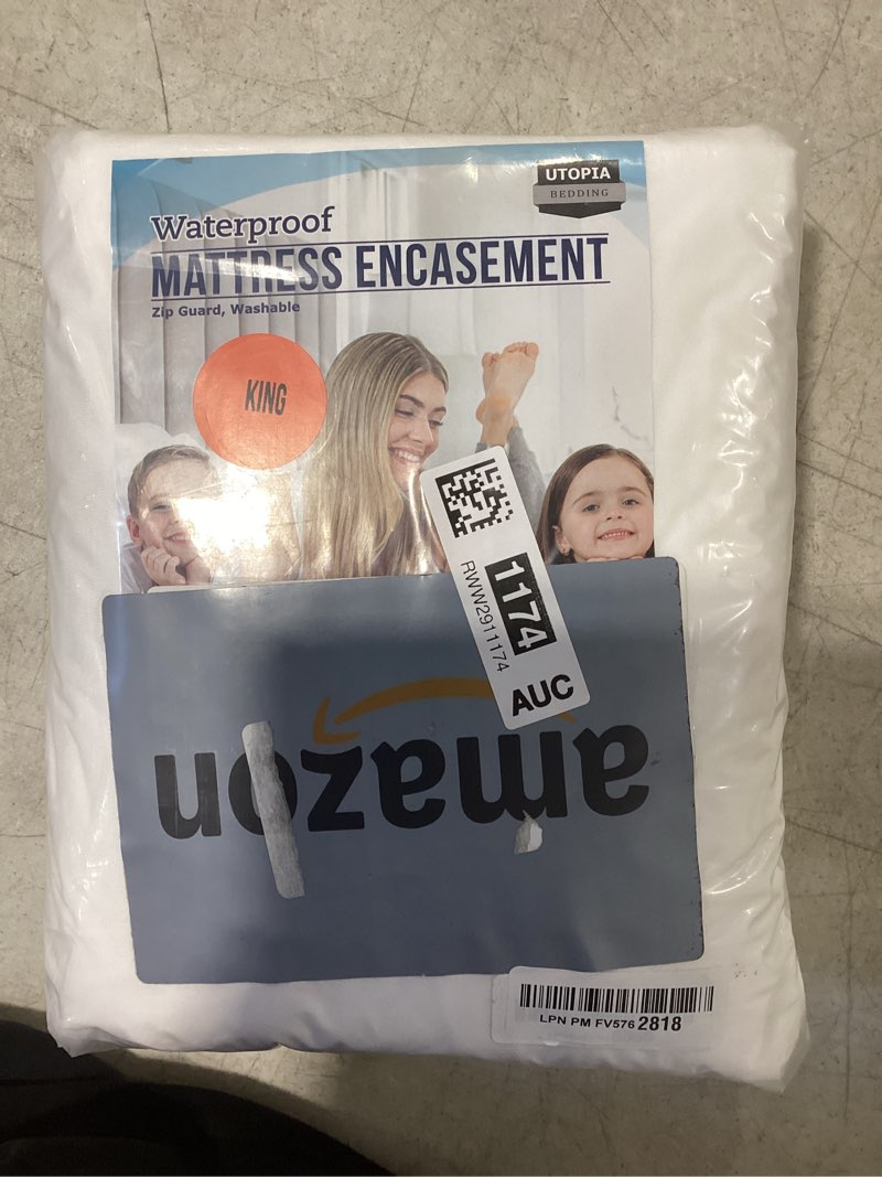 Condition photo showing Good Condition for utopia bedding mattress protector zippered california king size, 100% waterproof bed bug and dust mite proof mattress encasement, absorbent 6 sided mattress cover 1 california king