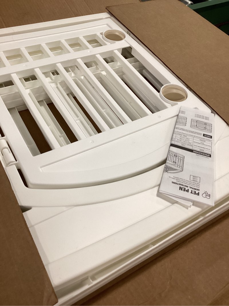 Condition photo showing New/Like New for IRIS USA 24" 4-Panel Dog Playpen with Door, 35 x 35 x 24, Puppy Playpen, Dog Play Pen Indoors, Pet Fence, Puppies/Small Dogs, White