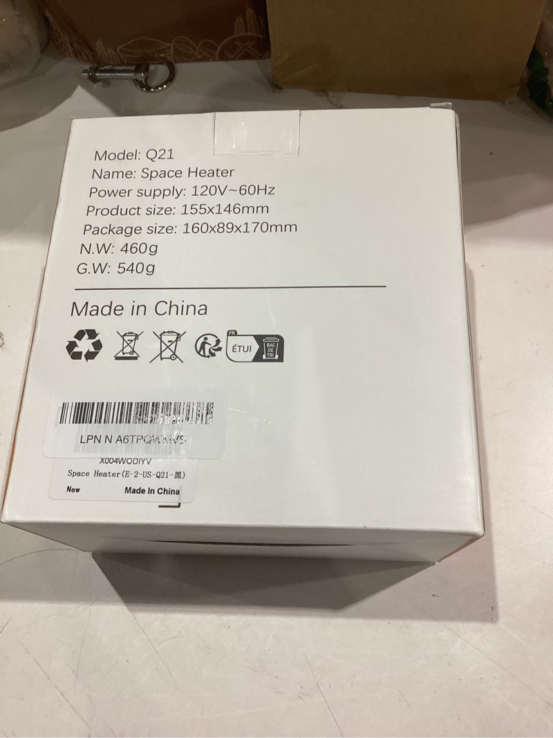 Condition photo showing Good Condition for Space Heater, Portable Electric 500W PTC Ceramic Heaters for Indoor Use, Efficient Fast Heating, Tip-Over & Overheat Protection, Quiet Small Mini Desk Heater for Bathroom Home Office Bedroom Black