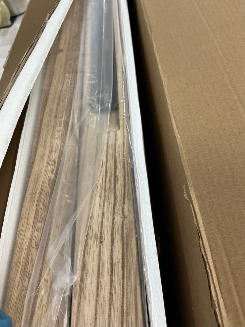 Condition photo showing Good Condition for solid wood floating shelves for wall 48"w x 8"d x 1.56"h set of 2, deep wall shelves for living room bedroom bathroom kitchen decor storage with invisible heavy-duty metal bracket, carbonized black carbonized black 48"w x 8"d, 2 pack