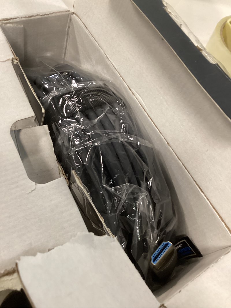 Condition photo showing New/Like New for KIMTABO 4K HDMI Cable 100 ft?Fiber Optic HDMI Cord (HDMI2.0b, 18Gbps, 4K 60Hz 4:4:4 RGB, 1080p), Ultra High Speed Uni-Directional Active Slim Cord, Compatible with PC Laptop PS3 PS4 Projector HDTV 100 feet 4K Grey 1