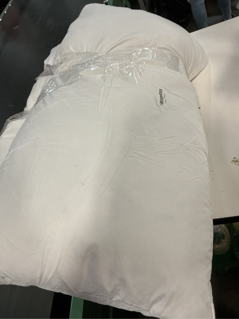 Condition photo showing Good Condition for downluxe Goose Feather and Down Pillows - 2 Pack Gusseted Hotel Collection Feather Pillows Set of 2 for Back, Stomach or Side Sleepers, King Size (18"x34"x2") Gusseted Horizontal Stripes King (Pack of 2)