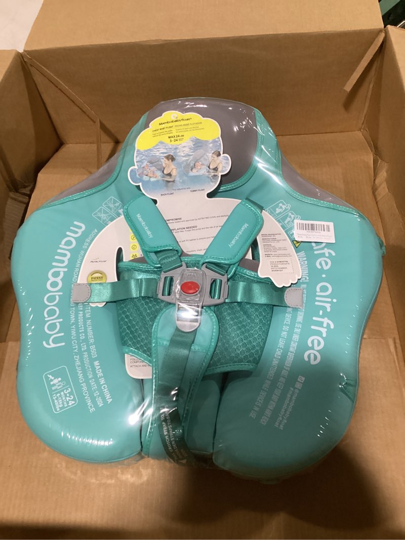 Condition photo showing New/Like New for genteaco mambobaby baby swim float with canopy non-inflatable infant pool float with tail 3-24 months avoid flip solid skin-friendly material for toddler boys girls deluxe edition green