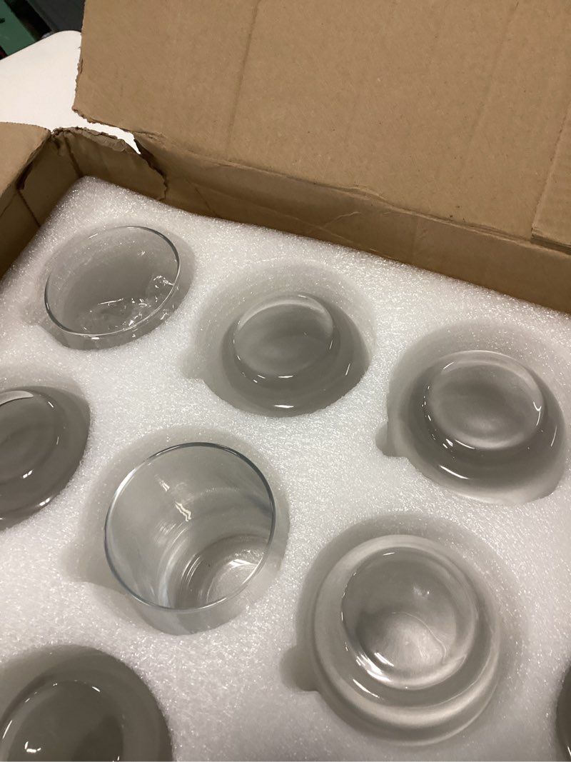 Condition photo showing New/Like New for qappda drinking glasses set of 12, 16 oz highball glasses with straws, clear tall water glasses premium cocktail glassware for juice, mixed drinks, kitchen & bar use